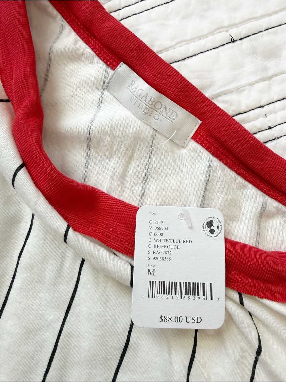 NWT Free People Sloan Sport Muscle Tank Baseball One Shoulder Red size Medium - Picture 5 of 9